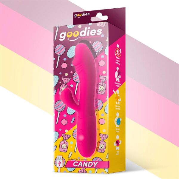 Candy G-Spot Rabbit Vibe USB Silicone Fucshia - Image 2