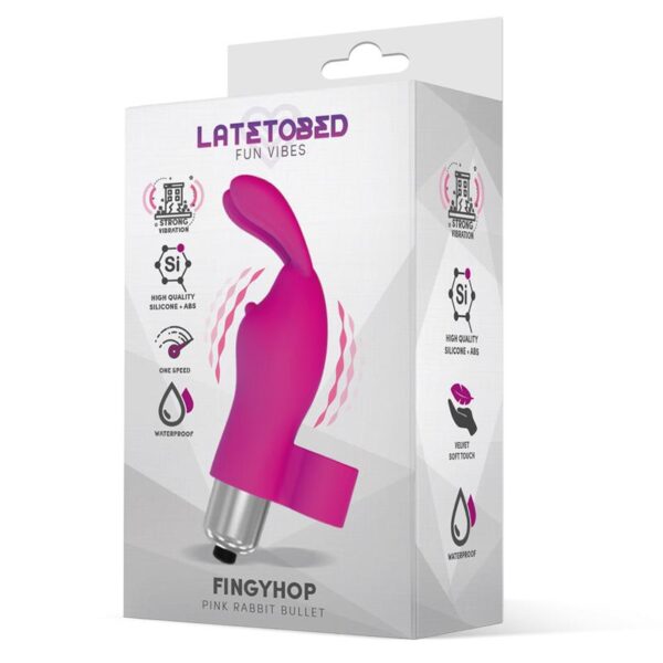 Fingyhop Vibrating Bullet with Rabbit Silicone Pink - Image 2