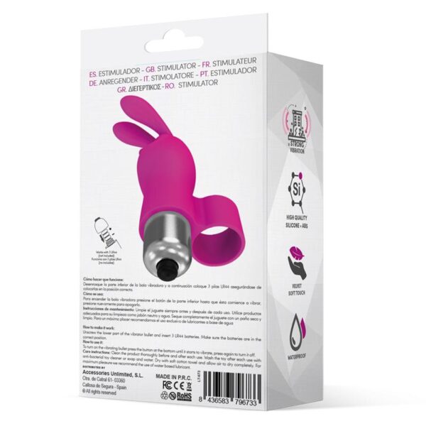 Fingyhop Vibrating Bullet with Rabbit Silicone Pink - Image 3