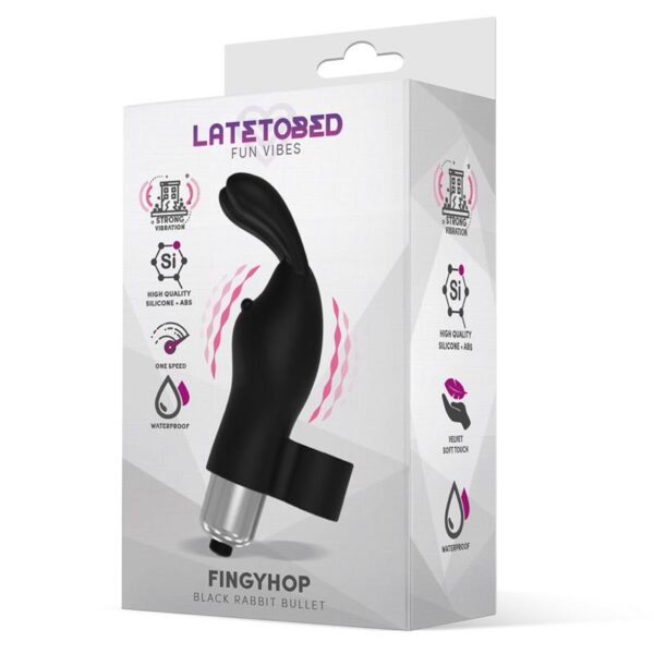 Fingyhop Vibrating Bullet with Rabbit Black - Image 2