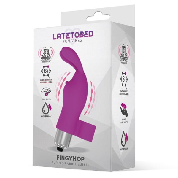 Fingyhop Vibrating Bullet with Rabbit Silicone Purple - Image 2