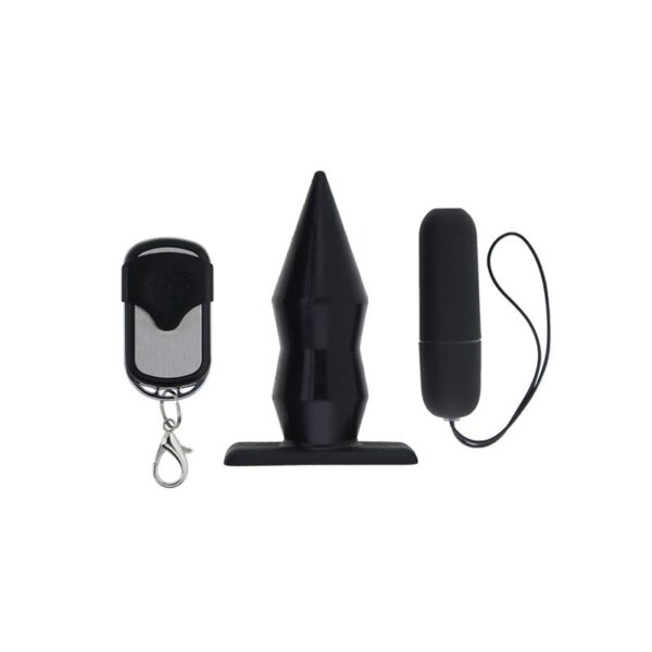 Vibrating Butt Plug with Remote Control Silicone Black - Image 4