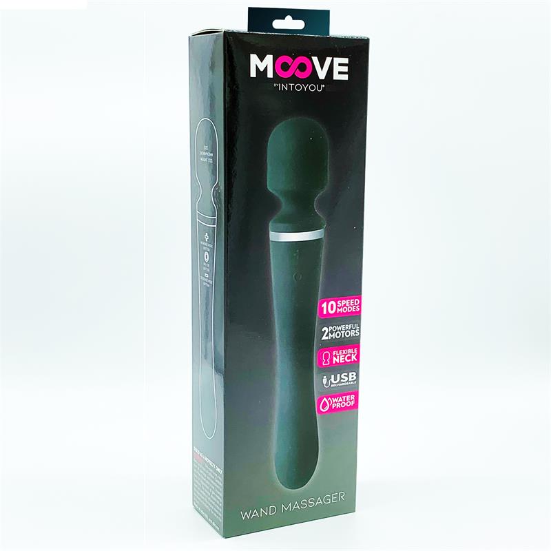 Massage Wand with 2 Motors Silicone Black - Image 2
