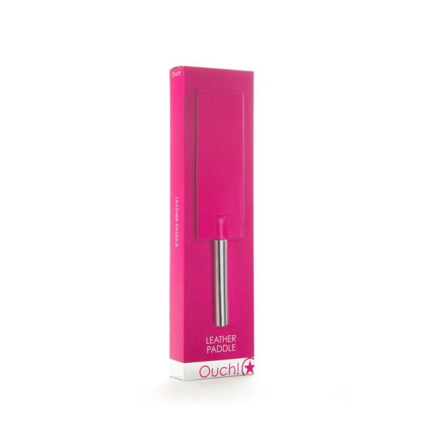 Shots Ouch! Whips and Paddles Leather Pddle Pink - Image 2