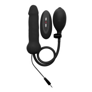 Shots Ouch! Inflatable Vibrating Silicone Dong Black