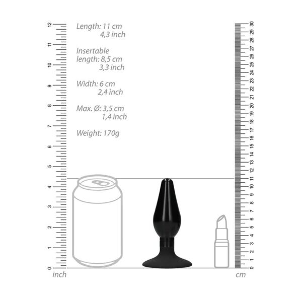 Butt Plug Set Pointed Large Suction Cup Black - Image 15