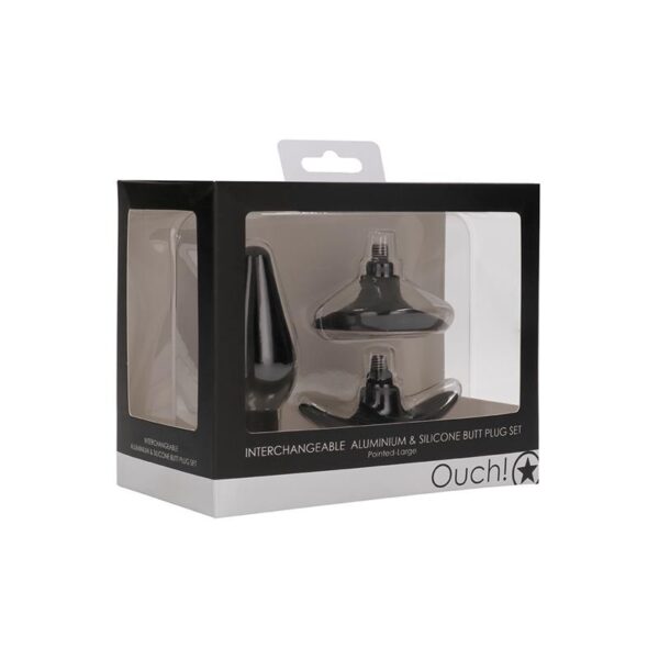 Butt Plug Set Pointed Large Suction Cup Black - Image 16
