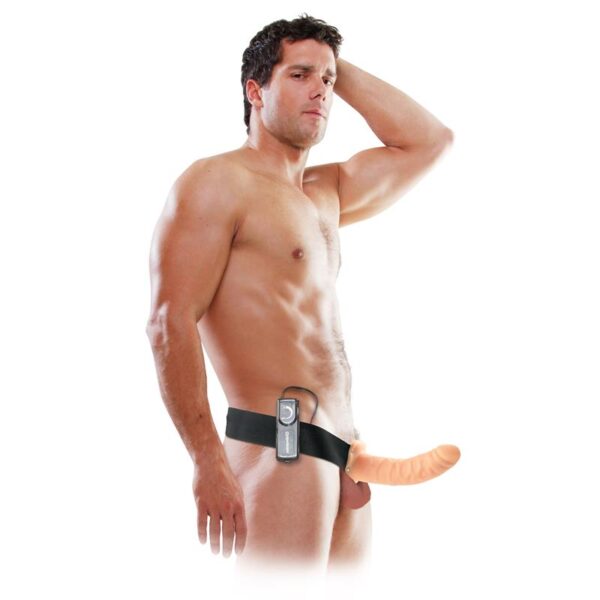 Strap-On with Vibrating Hollow Dildo Flesh - Image 2
