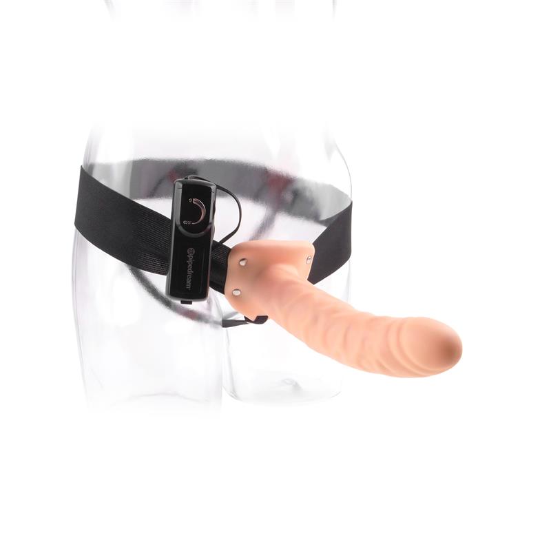 Strap-On with Vibrating Hollow Dildo Flesh - Image 3