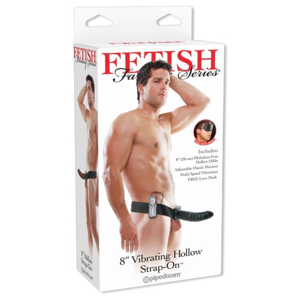 Fetish Fantasy Series 20 cm Vibrating Hollow Strap-On Black - Image 5