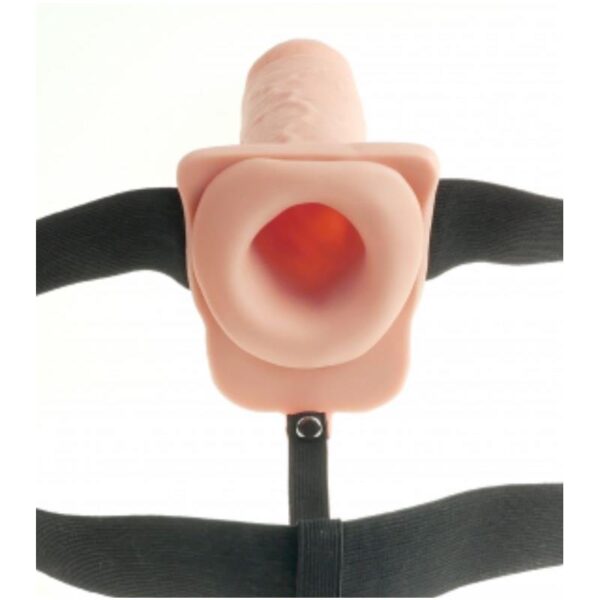 Elastic Strap-On with 9 Hollow Dildo 10 Functions USB Flesh - Image 4