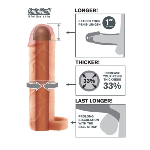 Fantasy X-tensions  Perfect 2,5 cm  Extension  with Ball Strap - Flesh - Image 2
