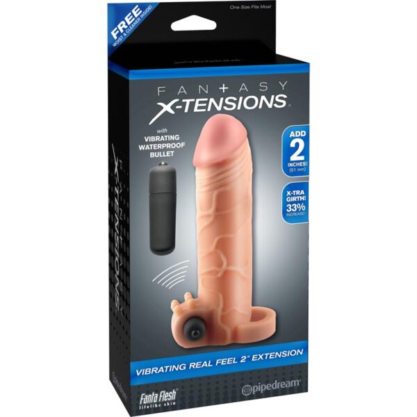 Fantasy X-tensions  Vibrating Real Feel Extension 5,1 cm  - Flesh - Image 4
