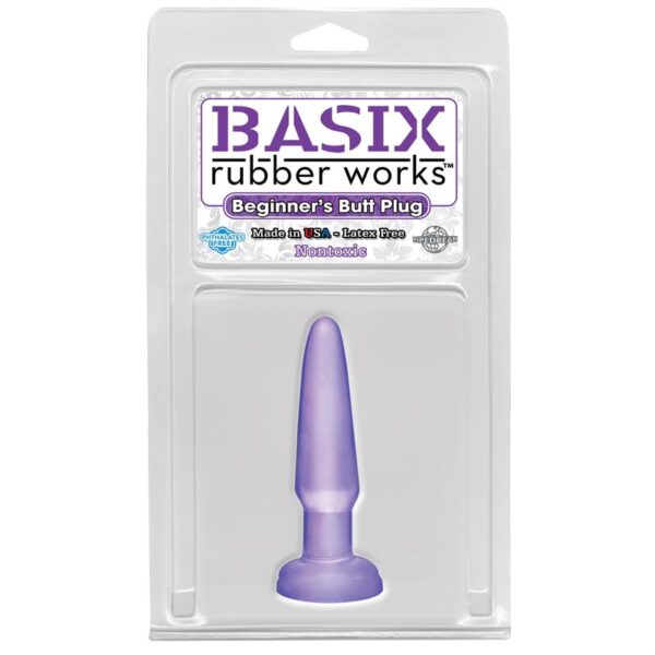 Basix Rubber Works  Butt Plug Beginners - Colour Purple - Image 2