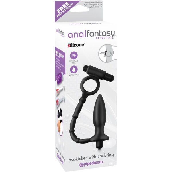 Anal Fantasy Collection Ass-Kicker with Cockring - Colour Black - Image 3