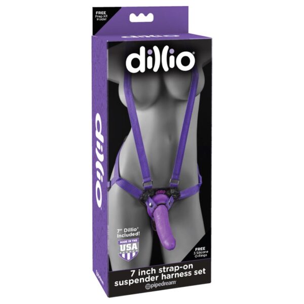 Dillio 7 Strap-On Suspender Harness Set Purple - Image 2