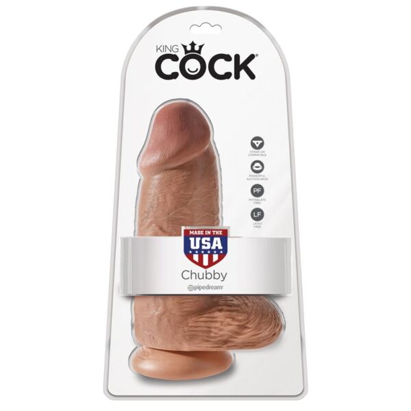 Dildo with Balls Chubby 9 Tan - Image 2