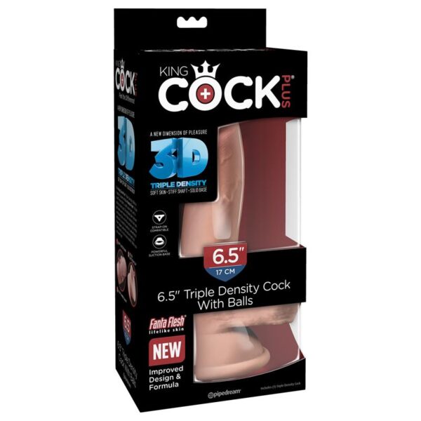 3D Triple Density Dildo with Balls Plus 6.5 Flesh - Image 7