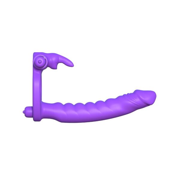 Fantasy C-Ringz Silicone Double Penetrator Rabbit Purple - Image 4