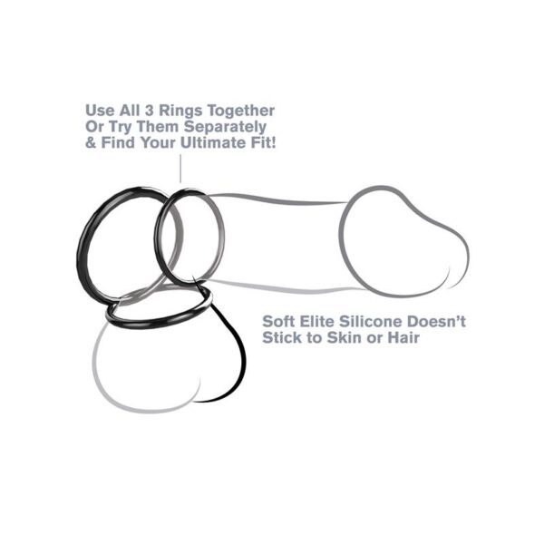 Fantasy C-Ringz Silicone 3-Ring Stamina Set Black - Image 2