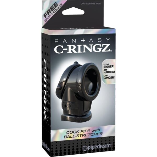 Fantasy C-Ringz Cock Pipe with Ball-Stretcher Black - Image 3