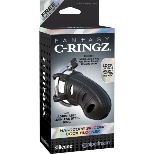Fantasy C-Ringz Hardcore Silicone Cock Blocker Black - Image 4