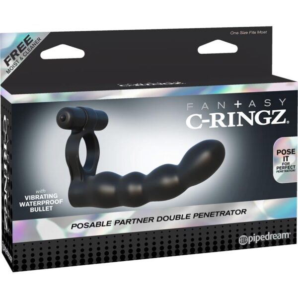 Fantasy C-Ringz Posable Partner Double Penetrator Black - Image 3