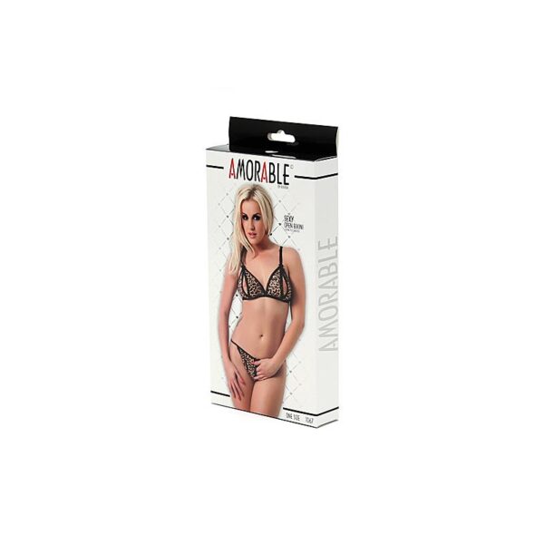 Rimba Amorable Open Bra and Briefs Leopard One Size - Image 2