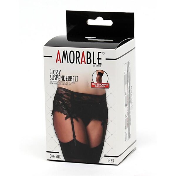 Garter Belt with Thong and Stockings Black - Image 3