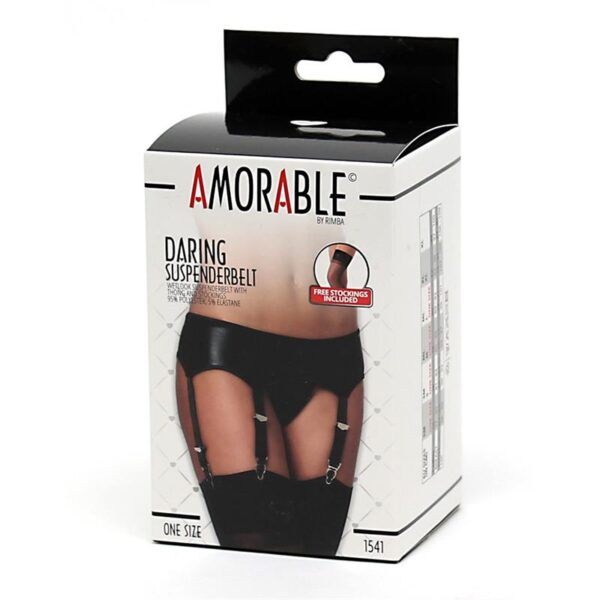 Garter Belt Wetlook with Stockings and Panties - Image 3