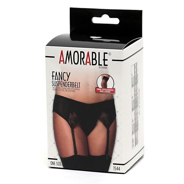Garter Belt with Thong and Stockings Black - Image 3