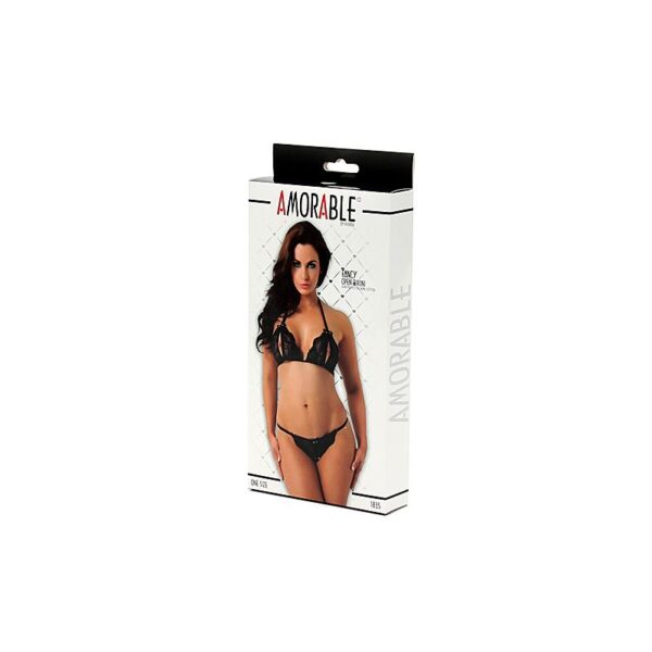 Rimba Amorable Open Bikini and Thong Black One Size - Image 2