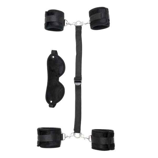 Hand to Ankle Cuffs with Mask Adjustable Black - Image 5
