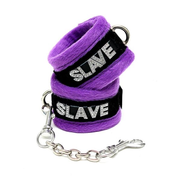 Rimba Bondage Play Handcuffs and Eyemask Purple - Image 4