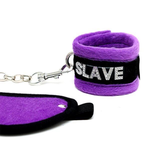 Rimba Bondage Play Handcuffs and Eyemask Purple - Image 5