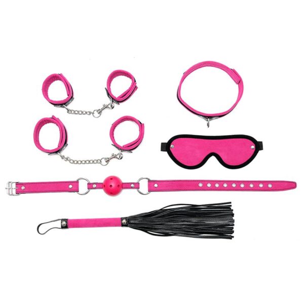 Rimba Bondage Play Complete Restraint Set 6 Pieces Pink - Image 2