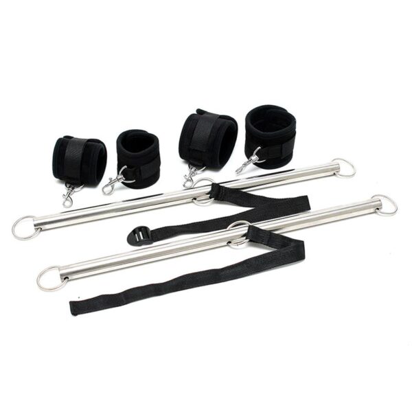 Double Spreader Bar with Cuffs Adjustable Black - Image 3