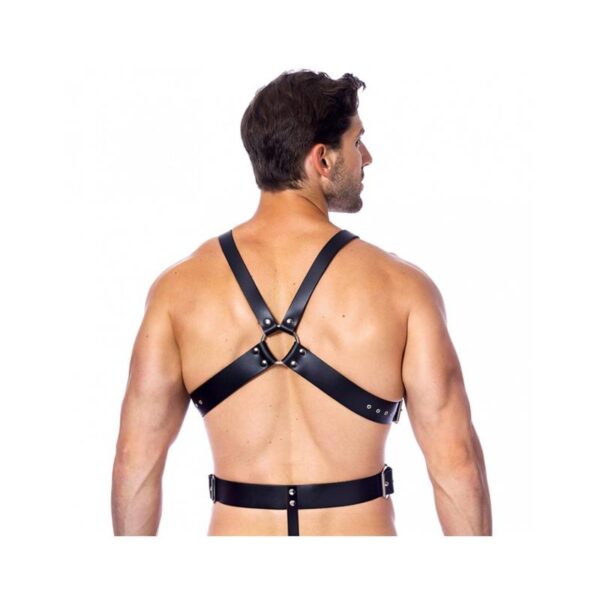 Adjustable Leather Harness with Rings - Image 2