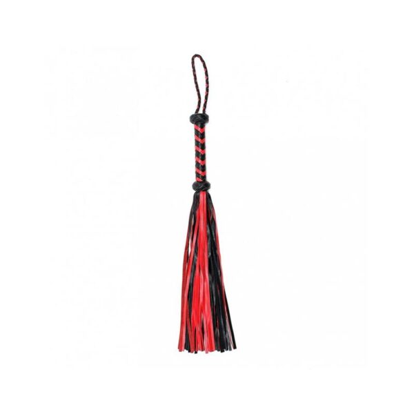 Braided Flogger Leather Black Red - Image 2