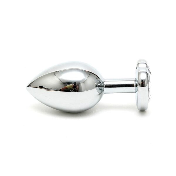 Butt Plug Plated Steel Crystal Heart Transparent - Image 2