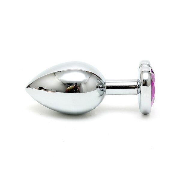 Butt Plug Plated Steel Crystal Heart Purple - Image 2