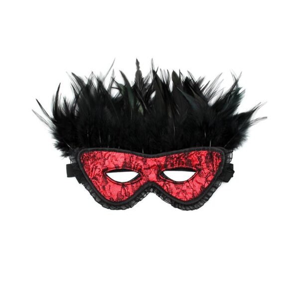 Luxury Mask with Feathers Red - Image 2