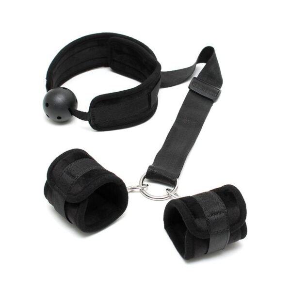 Set Mouthgag with Cuffs Black - Image 2