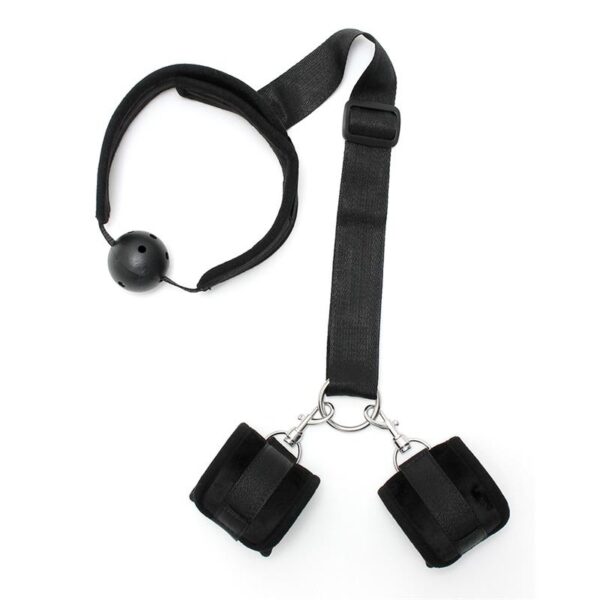 Set Mouthgag with Cuffs Black - Image 3