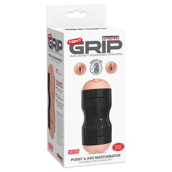 Pipedream Extreme Toyz Tight Grip Pussy & Ass Masturbator Black - Image 2