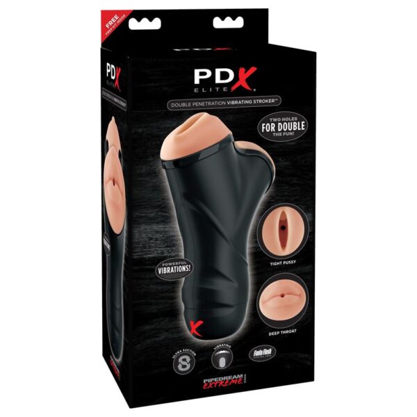 PDX Elite Double Penetration Vibrating Stroker - Image 3