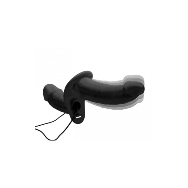 Power Pegger Double Strap-On Vibrator Black - Image 3