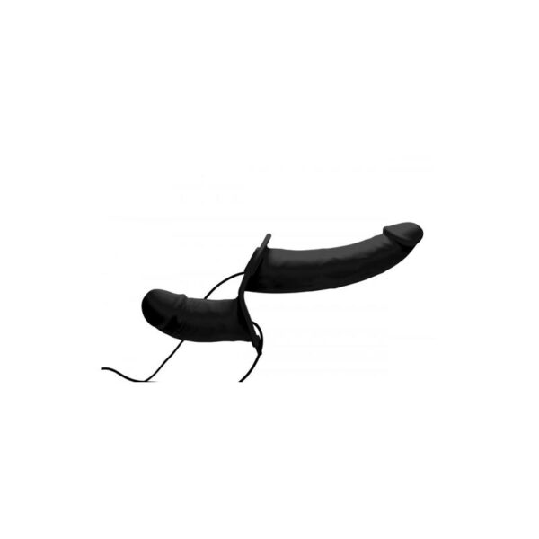 Power Pegger Double Strap-On Vibrator Black - Image 4