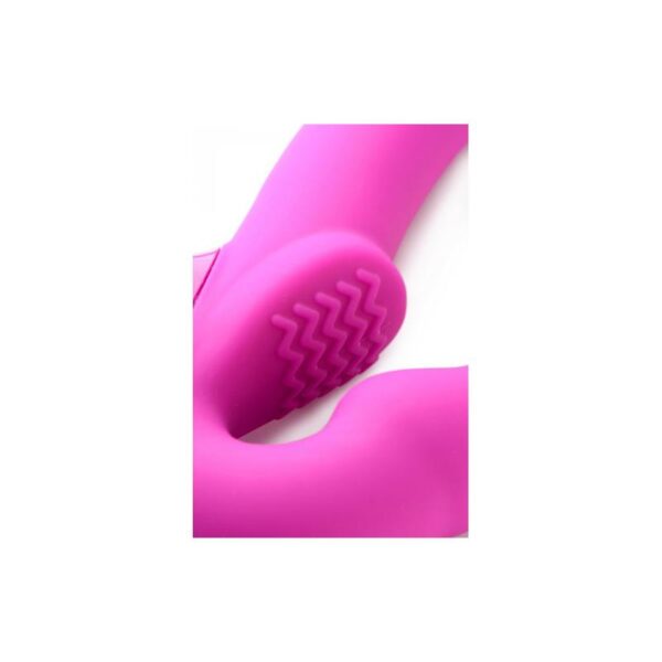 Evoke Vibrating Strapless Strap-On Pink - Image 3