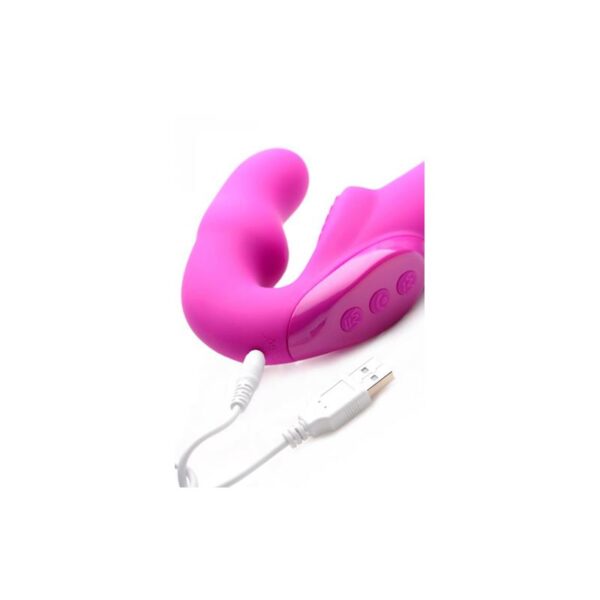 Evoke Vibrating Strapless Strap-On Pink - Image 4